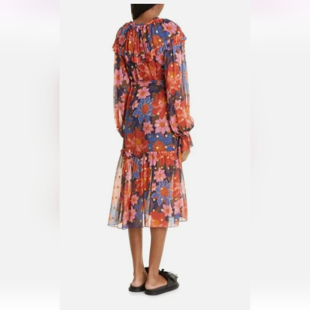 Farm Rio Navy Garden Midi Dress - Picture 5 of 16